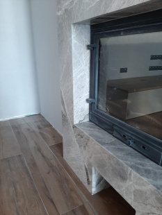 Камин из мрамора Имперадор Сильвер