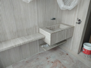 Столешница из мрамора Силк Жоржет Бианко