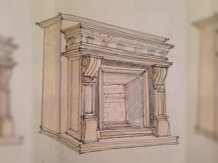 Камин из мрамора Bottichino Fiorito