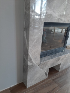 Камин из мрамора Имперадор Сильвер