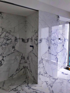 Стеновая панель из мрамора Arabescato