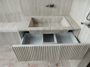 Столешница из мрамора Силк Жоржет Бианко